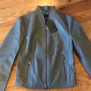 Gray A/X Armani Exhange Faux Leather Jacket